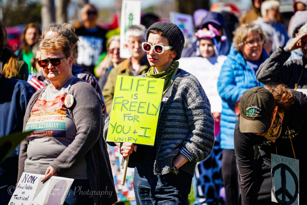 Protesters with signs