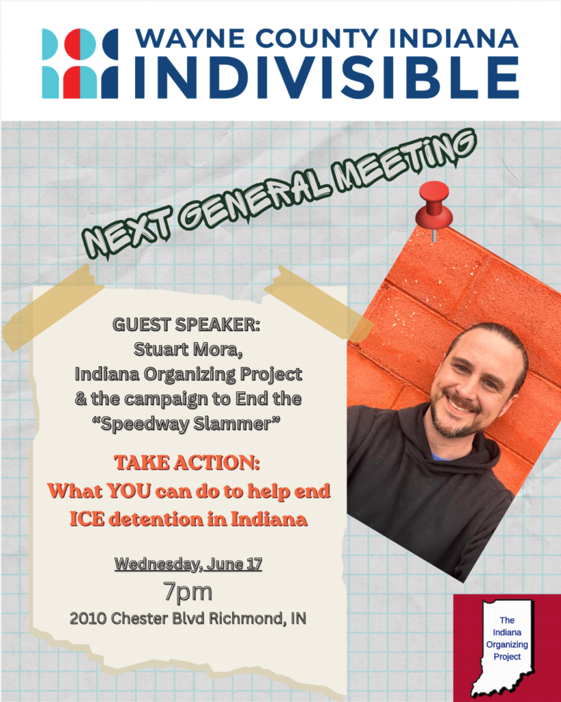 Wayne County Indivisible meeting, Wednesday June 17, 7PM